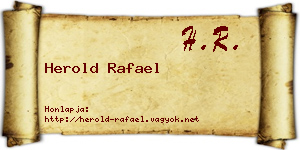 Herold Rafael névjegykártya